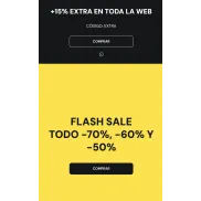 Extra 15% en tiendas y en la web