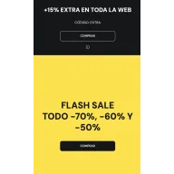 Extra 15% en tiendas y en la web