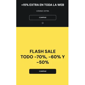 Extra 15% en tiendas y en la web