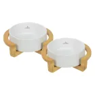 Comedero Glückpet de Cerámica para Gatos con Base de Bambú 400ml