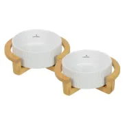 Comedero Glückpet de Cerámica para Gatos con Base de Bambú 400ml