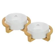 Comedero Glückpet de Cerámica para Gatos con Base de Bambú 400ml