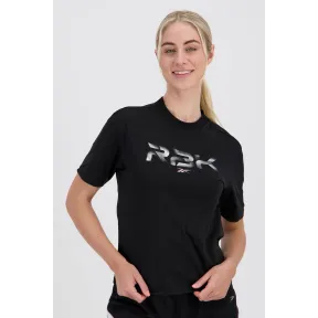 Camiseta Running Mujer Reebok Athena (Negro y Morado)