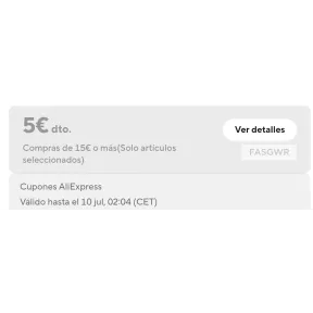 Descuento de 5€ en pedidos de 15€ en Miravia AliExpress