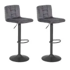 Taburetes ajustables VELVET gris - Pack de 2 unidades