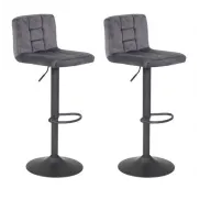 Taburetes ajustables VELVET gris - Pack de 2 unidades