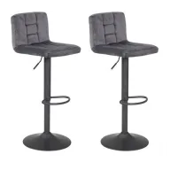 Taburetes ajustables VELVET gris - Pack de 2 unidades