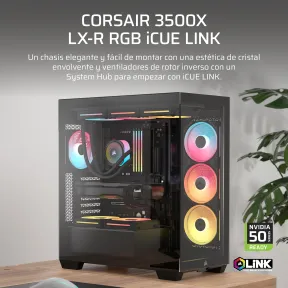 Caja Corsair 3500X LX-R RGB con Cristal y 3 Ventiladores