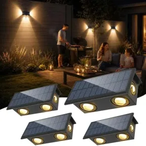 Aplique Solar IP65 para Pared Exterior - Pack de 4