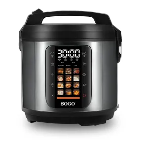 Olla Sogo Deluxe 5L 900W Negro, 14 Funciones Automáticas