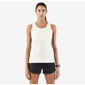 Camiseta sin mangas Kiprun Run 100 mujer, blanca y transpirable