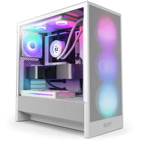 Caja Torre NZXT H5 Flow RGB E-ATX, Ventiladores y Malla