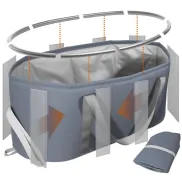 Cesta Plegable de Ropa Sucia Impermeable Gris - 98.8L