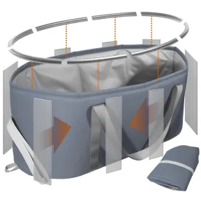 Cesta Plegable de Ropa Sucia Impermeable Gris - 98.8L