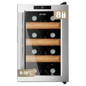 Vinoteca Inox EVVO VT8 para 8 Botellas, Silenciosa
