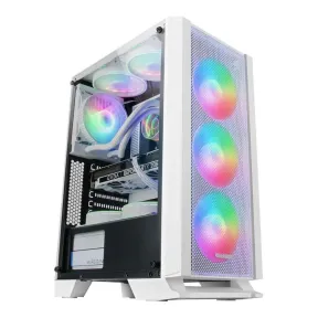 Caja ATX Mars Gaming MC-C Blanca con 3 ventiladores FRGB