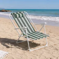 Silla reclinable de playa 5 posiciones con cojín (Colores)