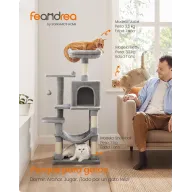 Torre de Gatos Feandrea con Hamaca y Rascadores, 112 cm