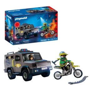 SWAT Vehículo con Agente y Delincuente en Moto - PLAYMOBIL