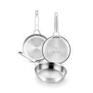 Set de 2 Sartenes Profesionales 24-26 cm, Acero Inox 1810