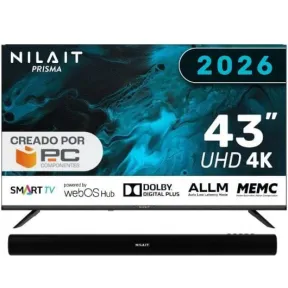 Pack Nilait 43UD7004SWOS 43" LED 4K + Barra de sonido 30W