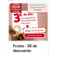 Descuento de 3€ al comprar 15€ en fruta + Figura gratis