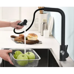 Grifo de Cocina Hiqufet con Arco Alto y Doble Pulverización