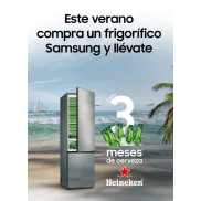 3 meses de cerveza Heineken gratis con Frigorífico Samsung