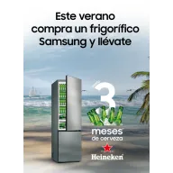 3 meses de cerveza Heineken gratis con Frigorífico Samsung