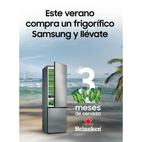 3 meses de cerveza Heineken gratis con Frigorífico Samsung