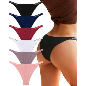 Pack de 6 Calzoncillos Brasileños de Algodón para Mujer