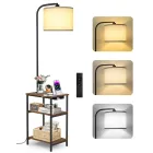 Lámpara LED de Pie con Mesa Auxiliar y Estante USB