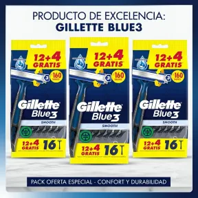 Pack de 16 Maquinillas Desechables Gillette Blue3 para Hombre