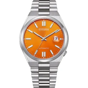 Reloj Citizen Tsuyosa con esfera naranja y acabado soleado
