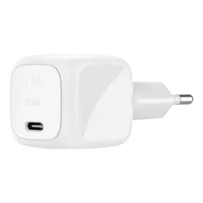 Cargador USB-C Belkin WCA008KQWH de 30 W, Color Blanco