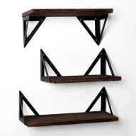 Estantes de Madera Natural - Juego de 3 Baldas Pared