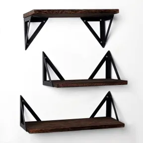 Estantes de Madera Natural - Juego de 3 Baldas Pared