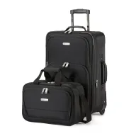 Juego de Maletas Amazon Basics: 2 Piezas Expandibles en Negro