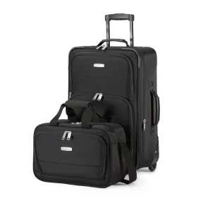 Juego de Maletas Amazon Basics: 2 Piezas Expandibles en Negro