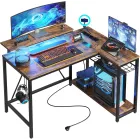 Escritorio en L Bestier con Luces LED y Tomas de Corriente