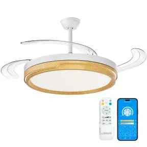 Ventilador de Techo Retráctil con Luz LED y Control Remoto 96W