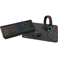 Combo 4 en 1 Krom Kenya: Teclado, Ratón, Alfombrilla y Auriculares
