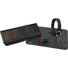 Combo 4 en 1 Krom Kenya: Teclado, Ratón, Alfombrilla y Auriculares