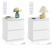 Mesitas de Noche VASAGLE Kailyn con Puertos USB y AC