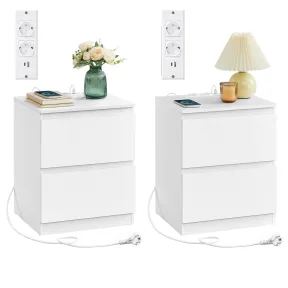 Mesitas de Noche VASAGLE Kailyn con Puertos USB y AC