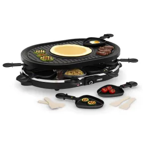 Parrilla Raclette para 8 personas y crepes, como nueva.