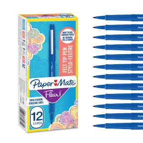 Rotuladores azul Paper Mate Flair punta mediana 0.7 mm - 12 unidades