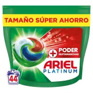 Ariel Platinum Cápsulas, Detergente Líquido + Quitamanchas 44 Lavados
