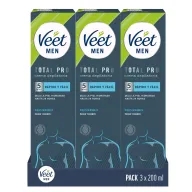 Crema Depilatoria Veet Men para Pieles Sensibles - 3 x 200ml