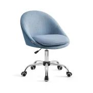 Silla de Escritorio Acolchada Ajustable de Algodón y Lino